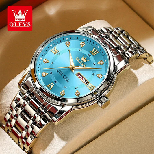 OLEVS Men's Classic Business Wristwatch Dual Calendar