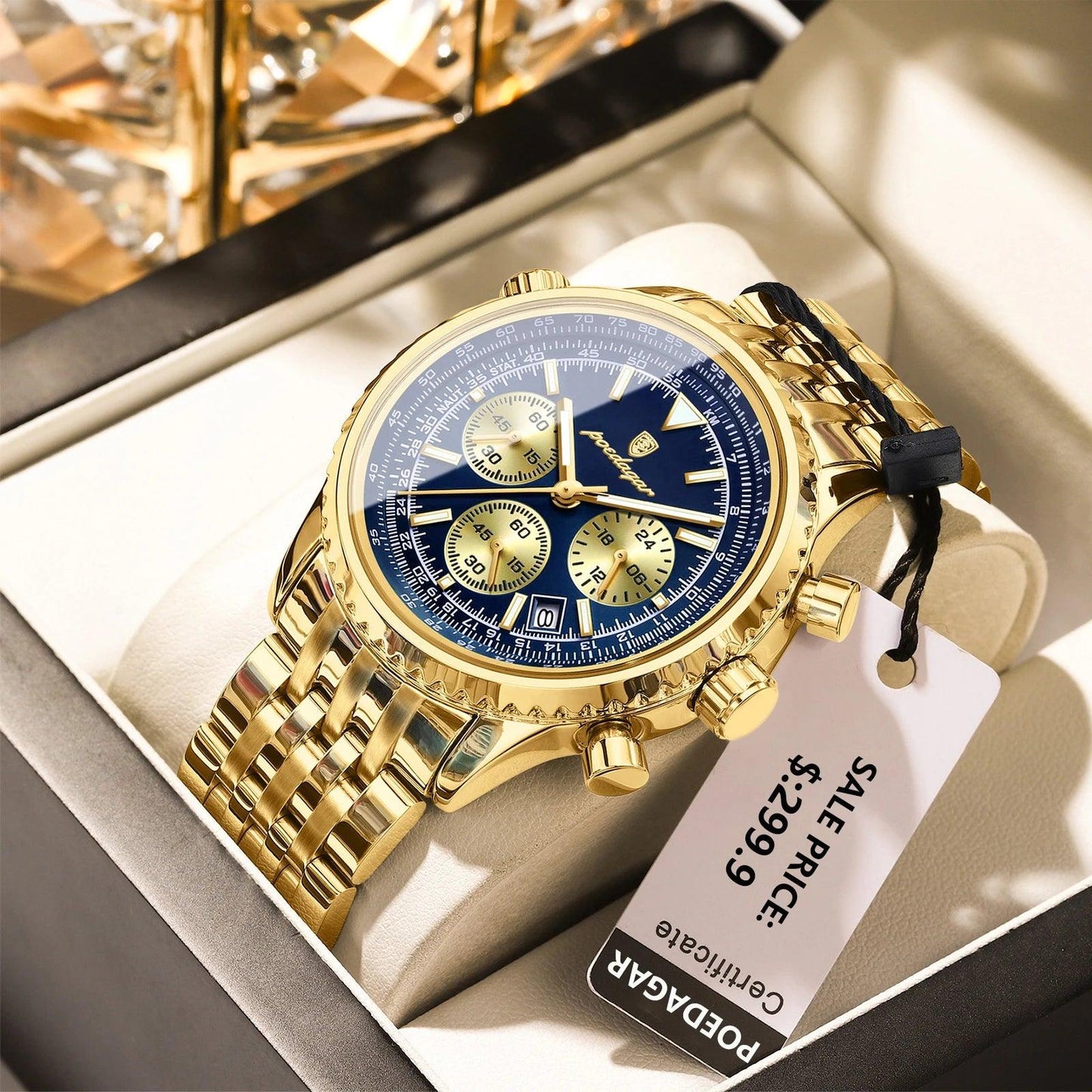POEDAGAR 960 Chronograph Military Watch for Men