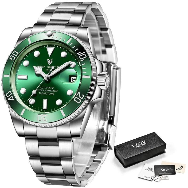 LIGE Mechanical Stainless Steel Wristwatch LG6801