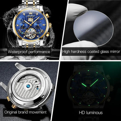 OLEVS 9910 Automatic, Stainless Steel, Waterproof Watch for Men
