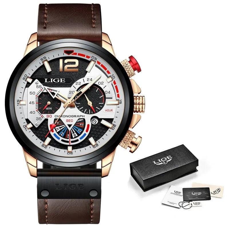 LIGE 8959 Luxury Chronograph Sports Watch
