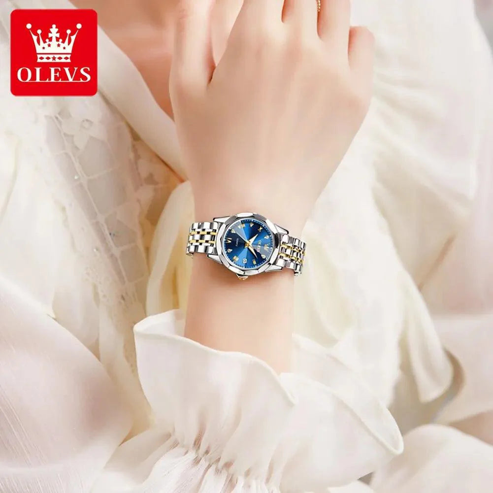 OLEVS 9931L Elegant Rhombus Mirror Original Quartz Ladies Wristwatch
