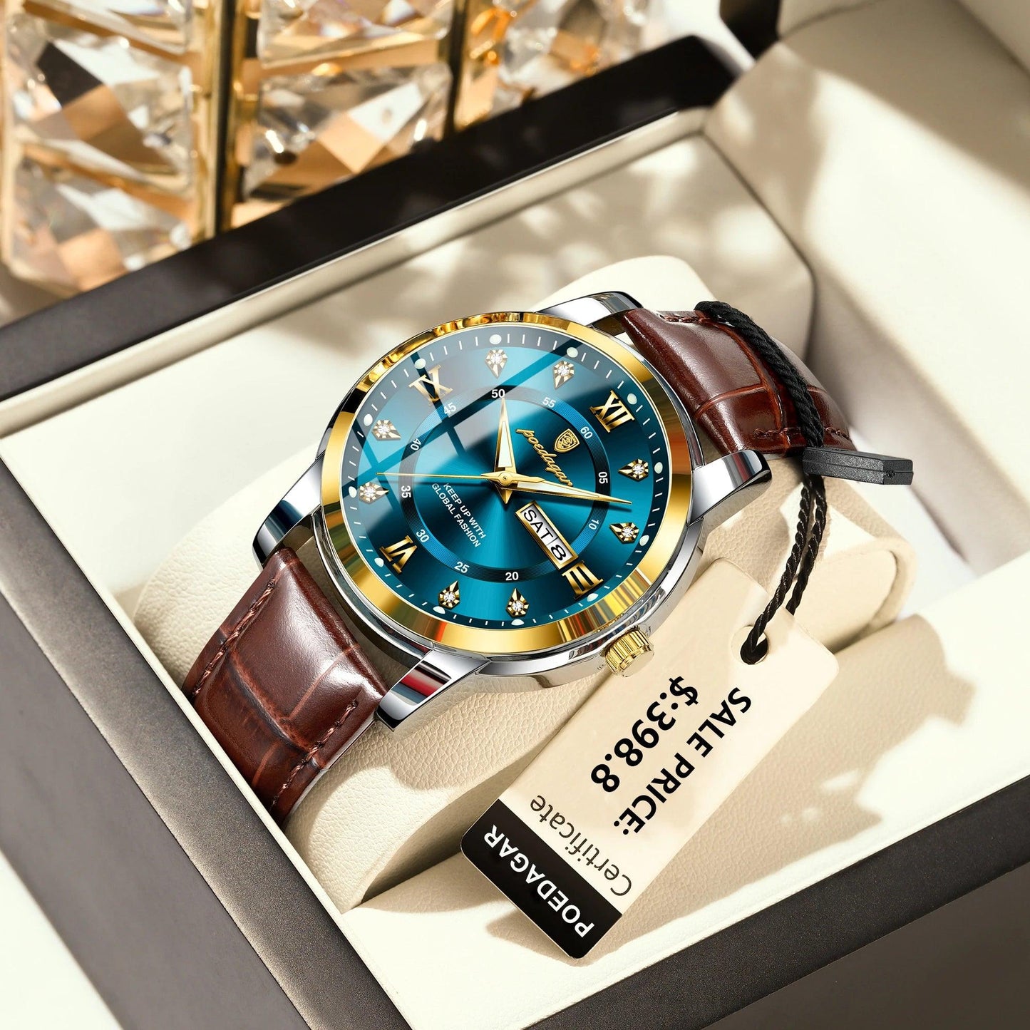 POEDAGAR 936L Luxury Man Wristwatch Waterproof, Luminous, Date & Week