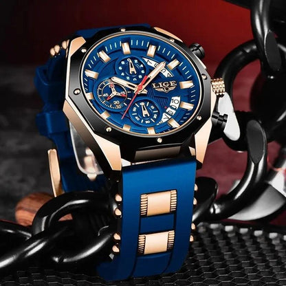 LIGE Luxury Silicone Sport Watch LG8909