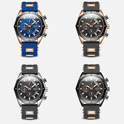 LIGE Luxury Silicone Sport Watch LG8909