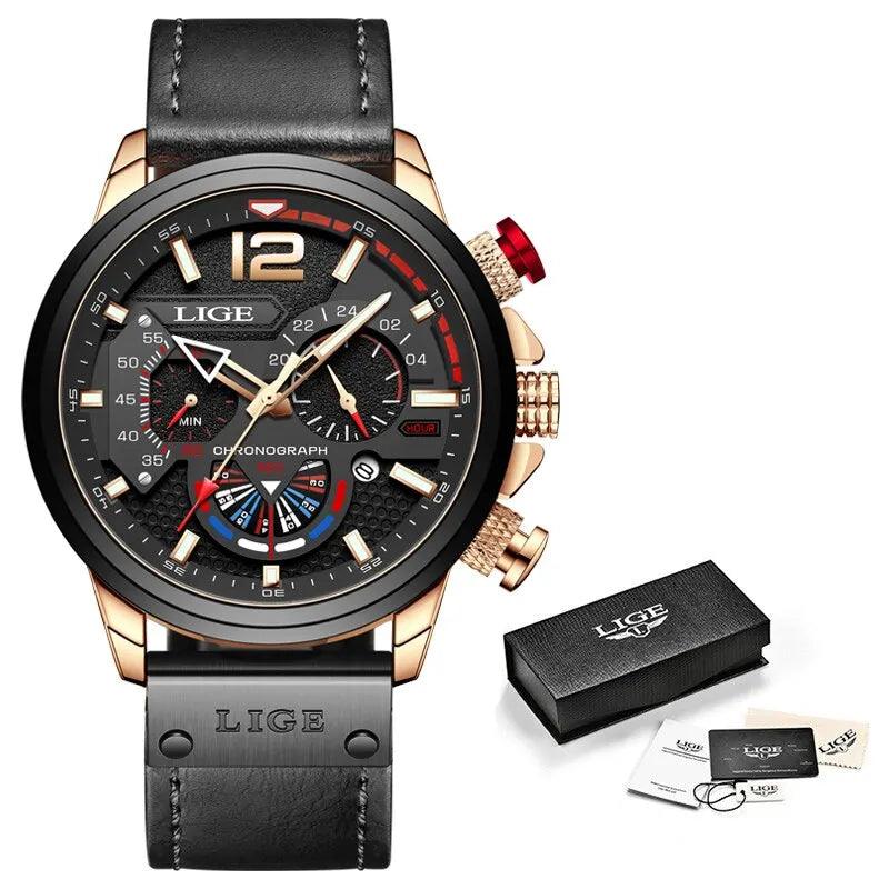 LIGE 8959 Luxury Chronograph Sports Watch