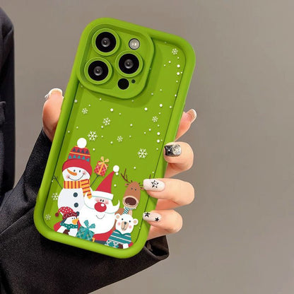Cute Santa Claus Phone Case Frosted Advanced Christmas Pattern